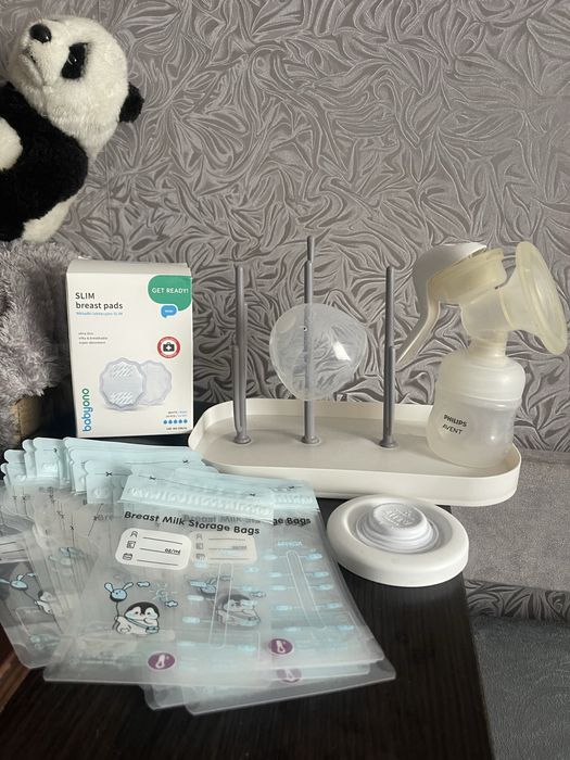 Молокоотсос philips avent, стійка длля бутилочок, пакетики молока