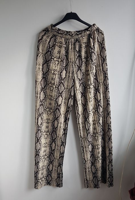 Spodnie wężowe dzwony H&M szerokie nogawki