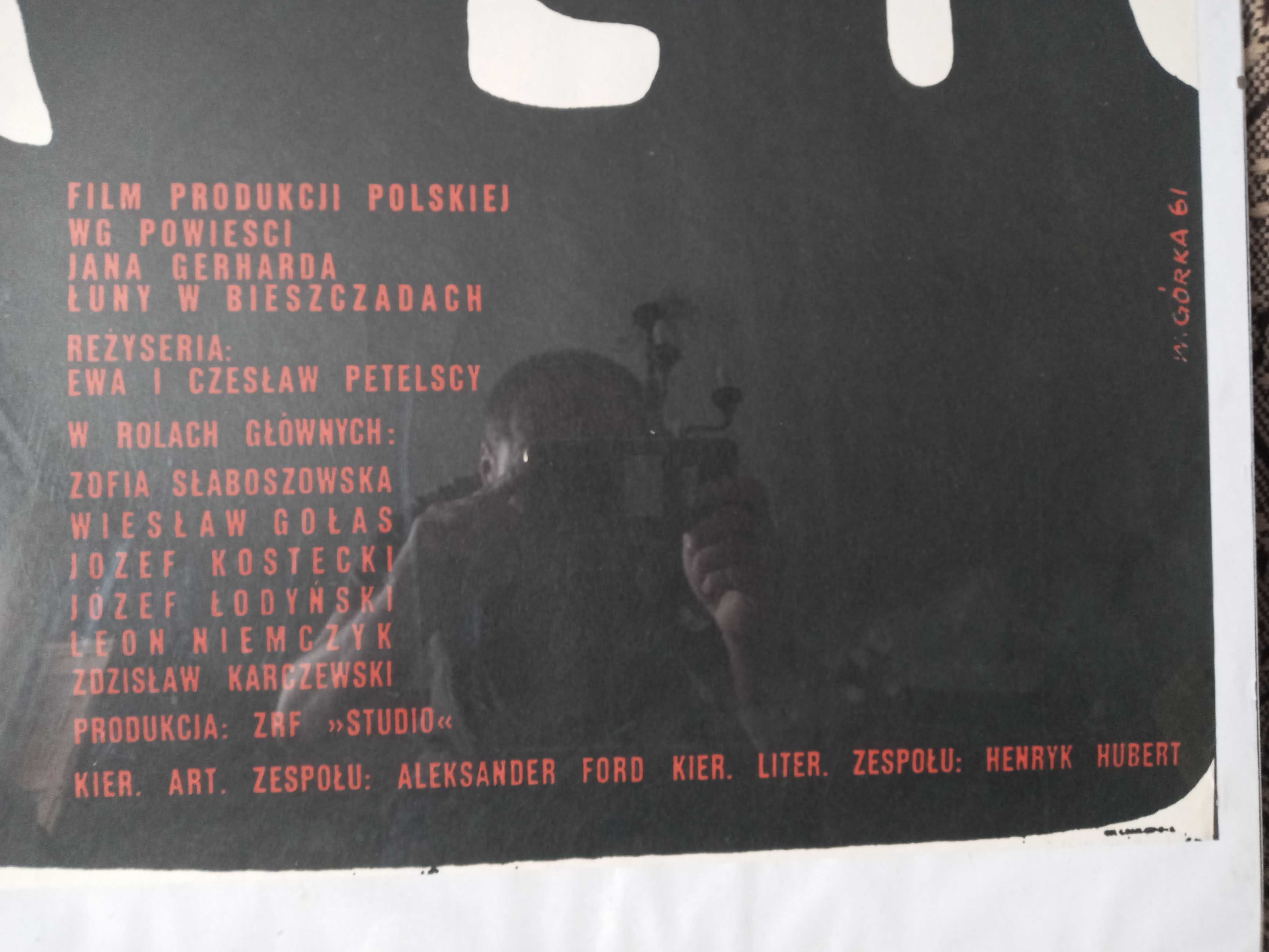 Plakat z filmu Ogniomistrz Kaleń z 1961 roku nakł. 5000 szt. antyrama