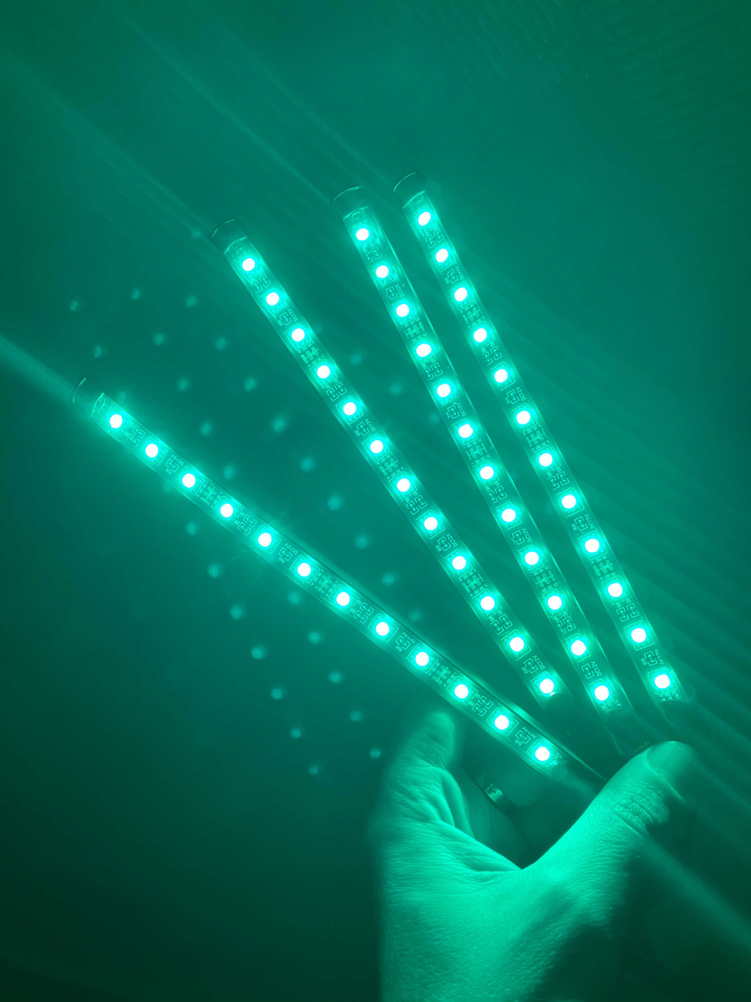 Универсальная RGB led подсветка с микрофоном в авто