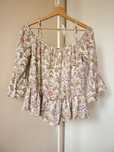 Bluzka H&M HM kwiaty hiszpanka ramiączka falbany print garden wiosna M