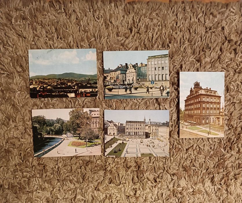 BIELSKO - BIAŁA Stare pocztówki widokówki PRL zestaw 5 sztuk