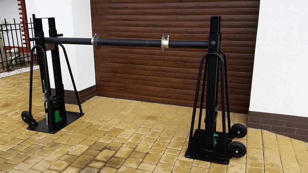 Wynajem podnośników do bębnów kablowych 5 i 8 t, podpory łożyskowalne