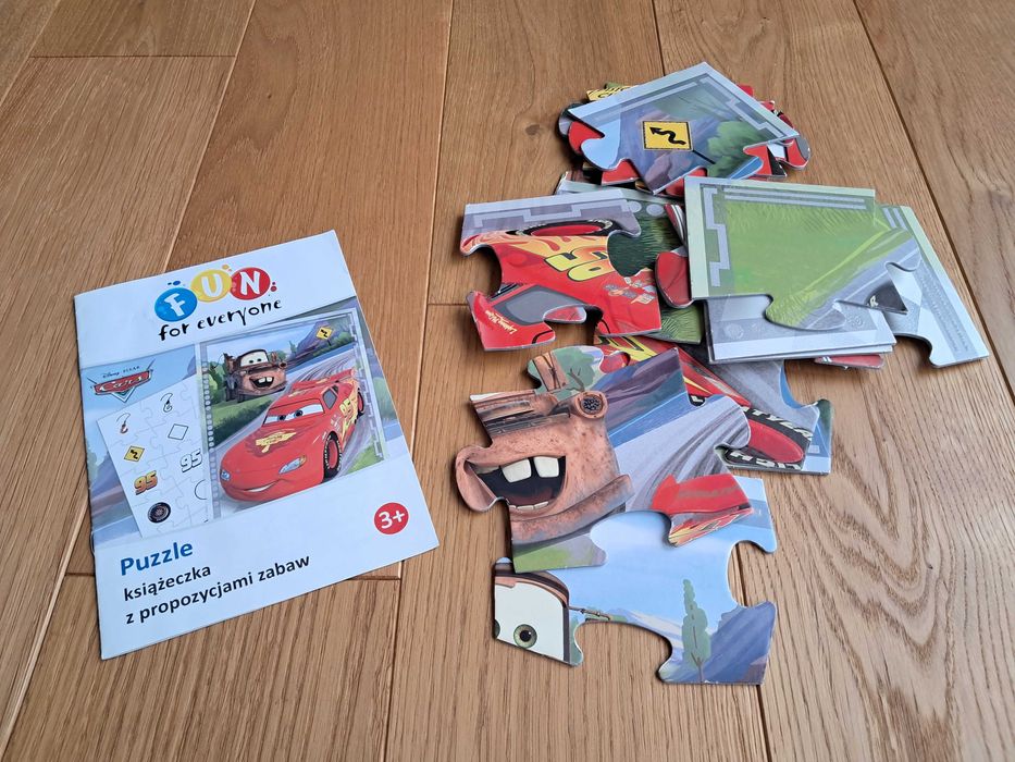 Puzzle Cars sensoryczne i puzzle Liczby z książeczką 2+