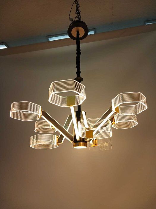 Люстра світлодіодна акрілова Sirius N 3711B-6+3 (BK)