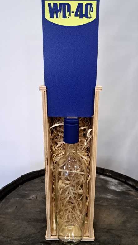 Nosidełko Skrzynka z butelką szklaną WD40 na Wino Bimber Whisky