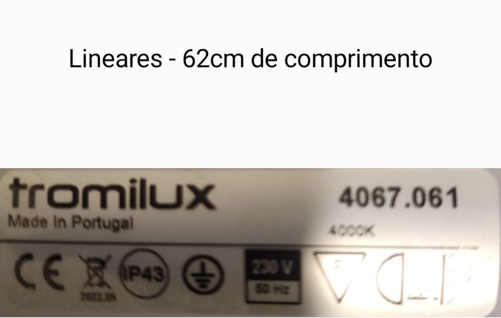 Lampada NOVA tromilux 4067 tubular suspensa horizontal policarbonato