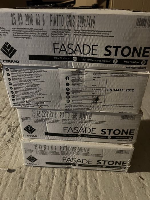 Klinkier dekoracyjny elewacyjny cegła Piatto Gris 30.5x7.4x0.9 cm