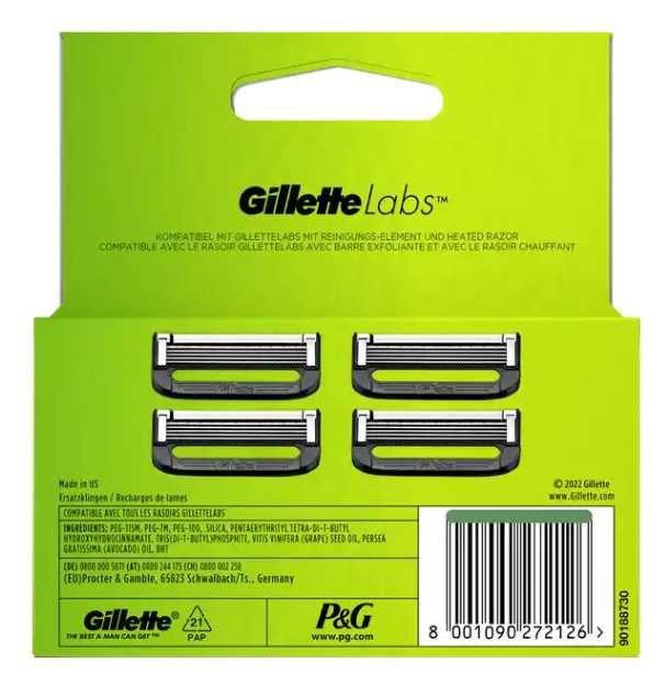 Gillette Labs wkłady 4 szt. -oryginał