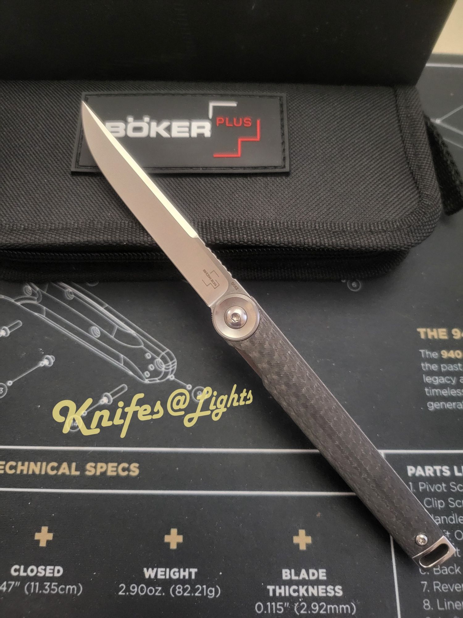 Boker Plus Kaizen Carbon S35VN, 01BO383, джентльменський ніж