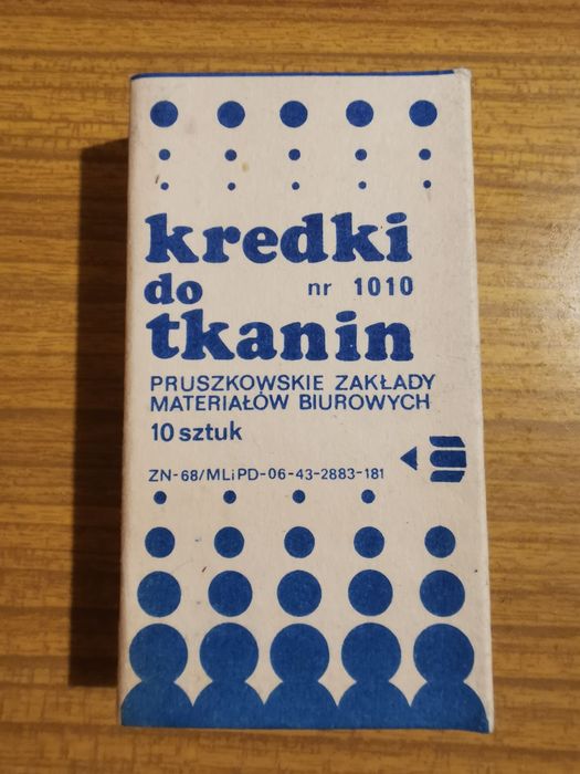 Kredki do tkanin nowe 10 szt. Niebieskie.