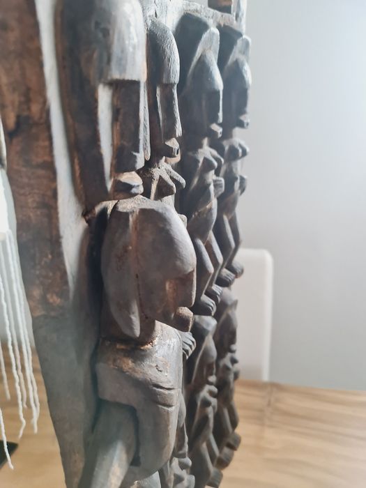 Afrykańskie drzwi ze spichlerza plemie Dogonow Mali lata 60te XX wieku