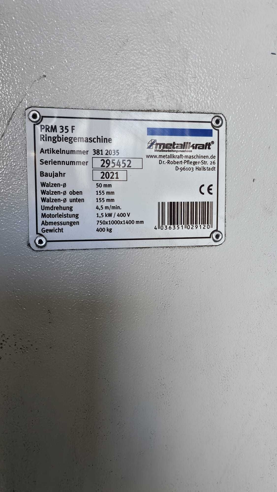 Máquina curvar tubo METALLKRAFT PRM 35 F