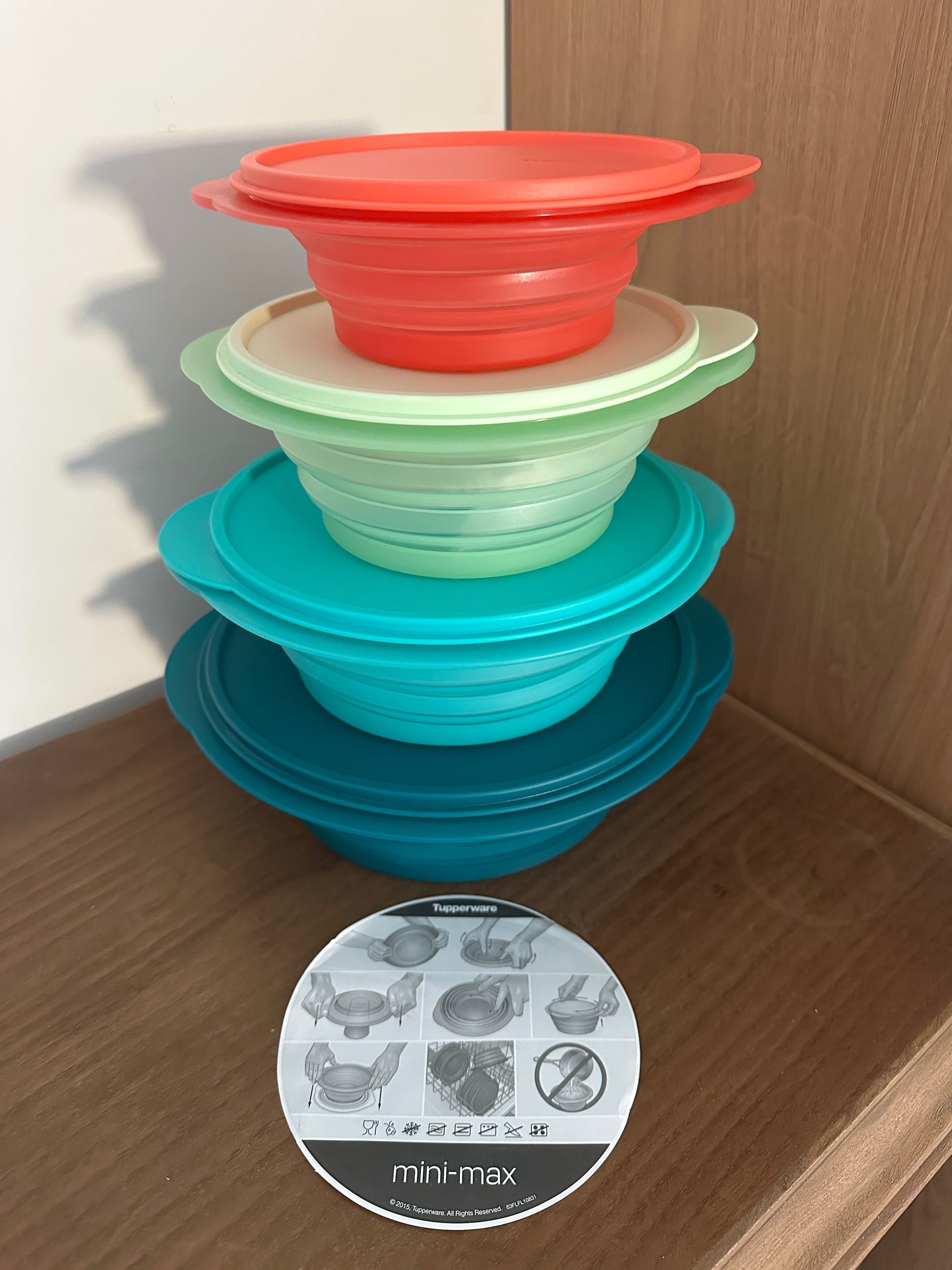 Conjunto 4 Caixas Mini Max (700ml + 950ml + 1L + 2L) Tupperware