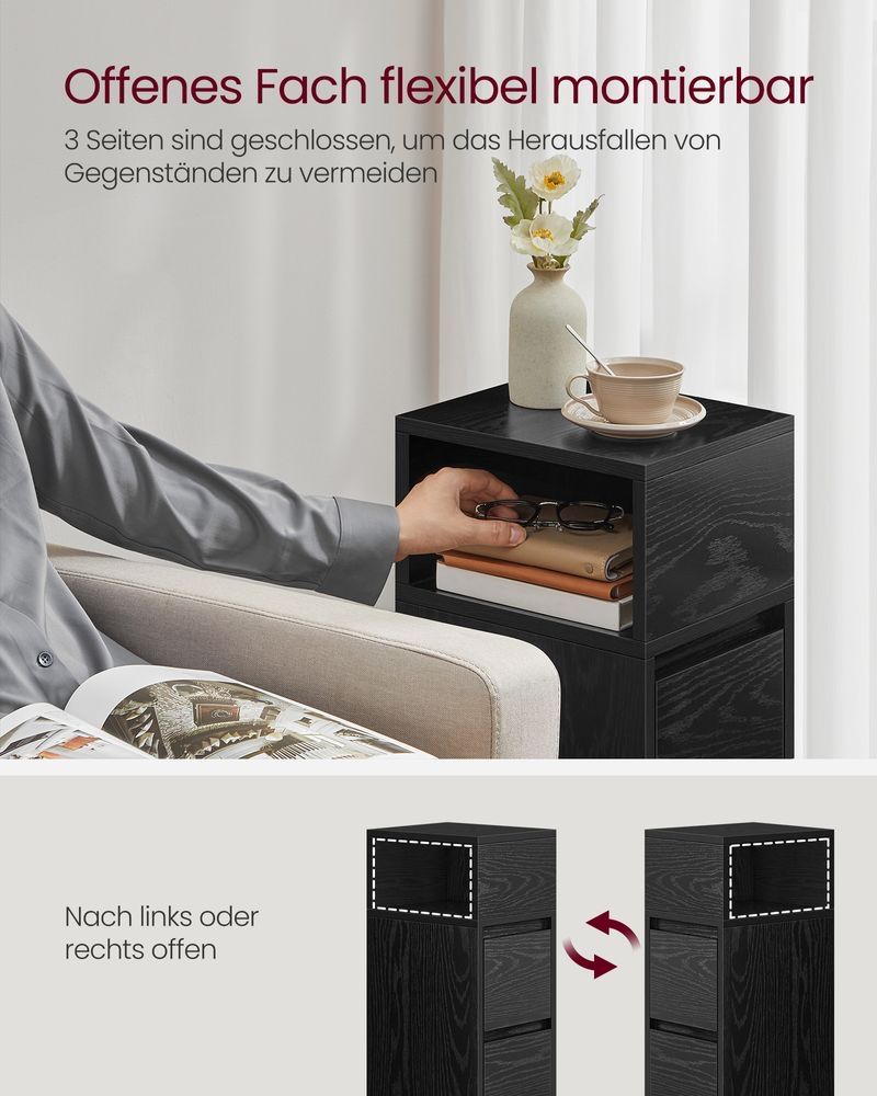 Nowe! Wąska szafka nocna z 2 szufladami KOD 217