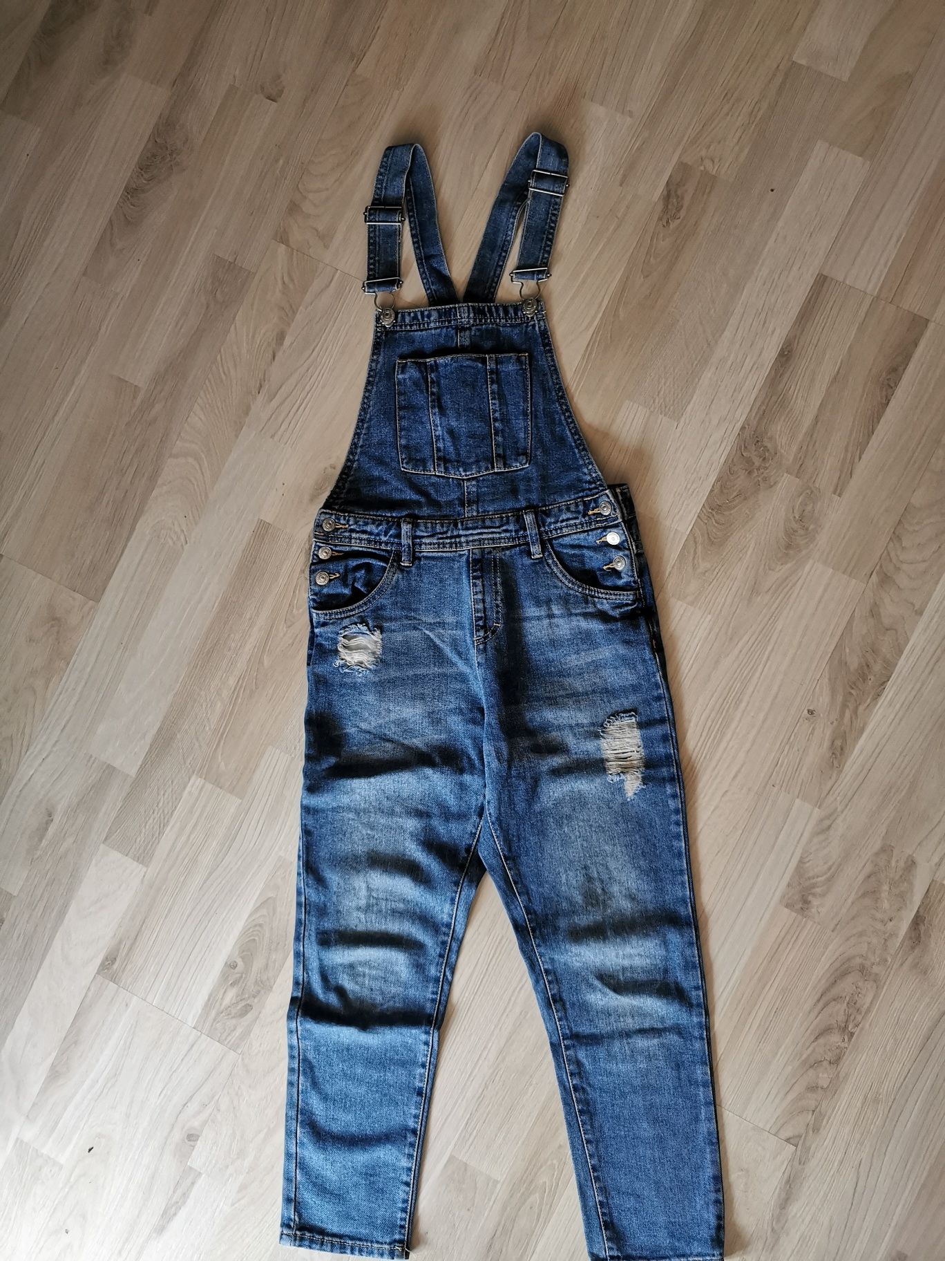 Jeansy ogrodniczki Reserved r. 152 sukienka z bluzką 152ka