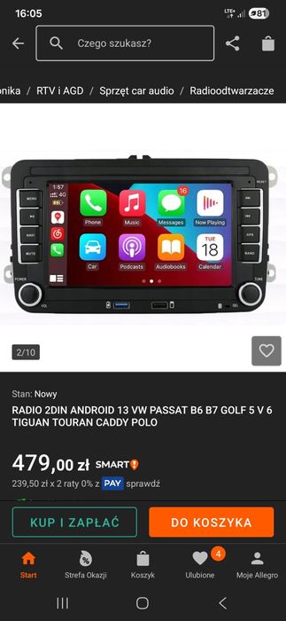 Radio samochodowe 2din android VW Passat