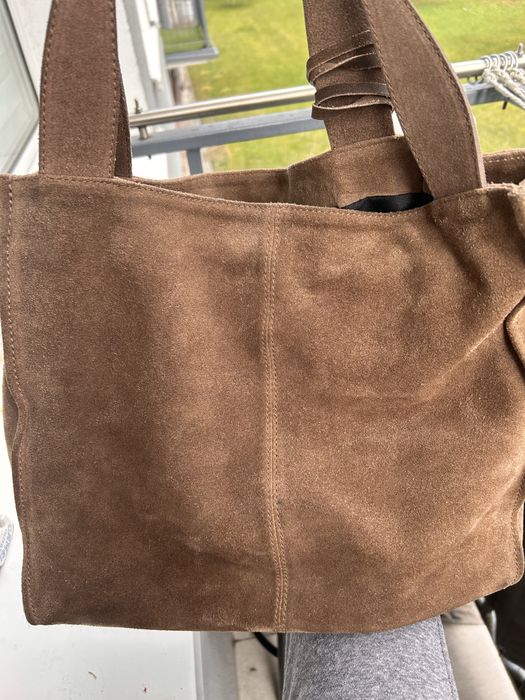 Torebka shopper zamszowa