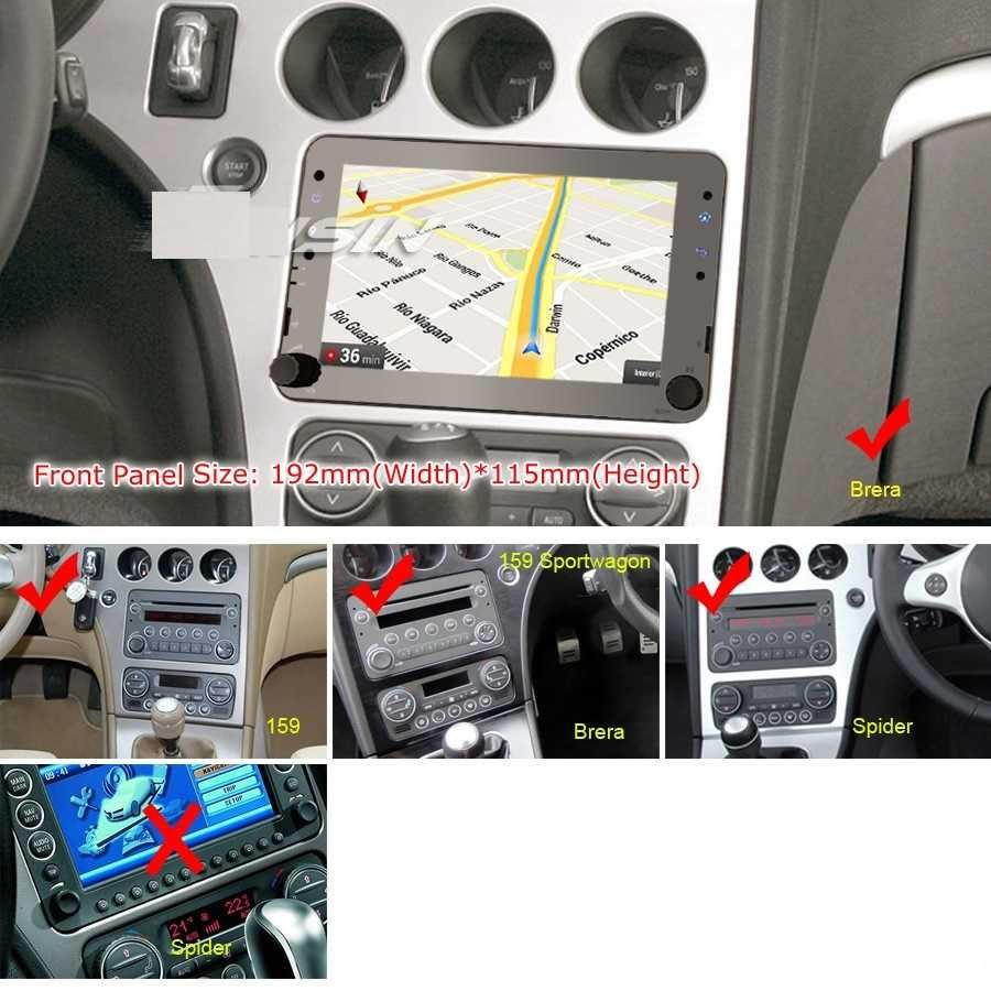 Radio DAB+ Android CarPlay WiFi 4G USB GPS Alfa Romeo 159 Spider Brera