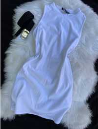 Біла котонова сукня для вагітних PLT