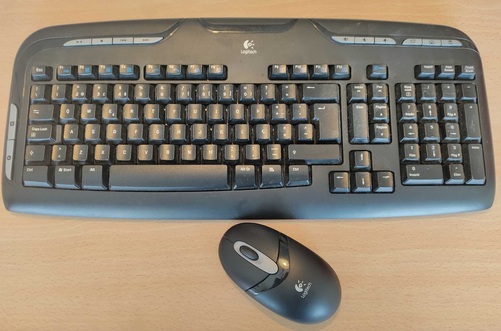 Teclado multifunções + rato Logitech Cordeless desktopEX100