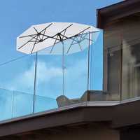 Алюминиевый двойной зонт от солнца Sekey 150x300см кремовый