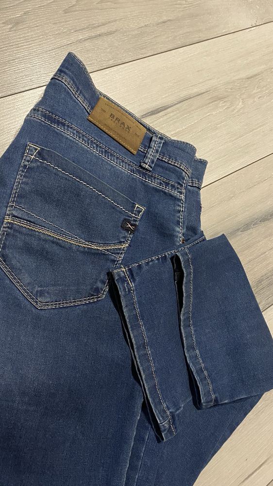 Spodnie BRAX 36/32 CADIZ Straight męskie jeansy jasny granat bawełna