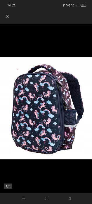 Plecak szkolny wielokomorowy Paso Jednorożce Usztywniany