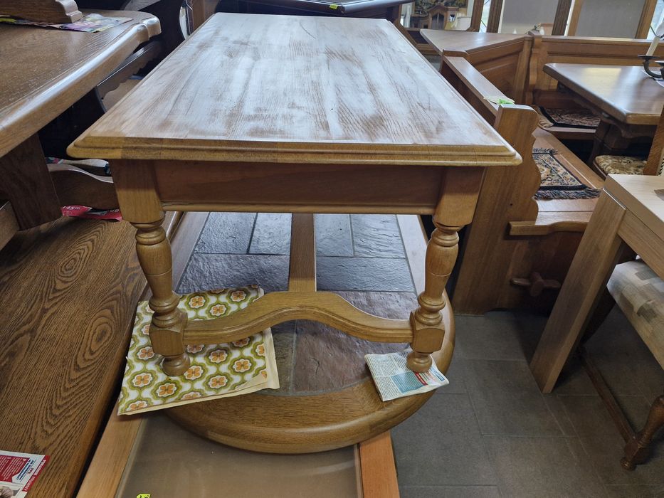 Stolik kawowy z szufladami drewno blat: 60x115 cm wys. 48 cm wysyłka