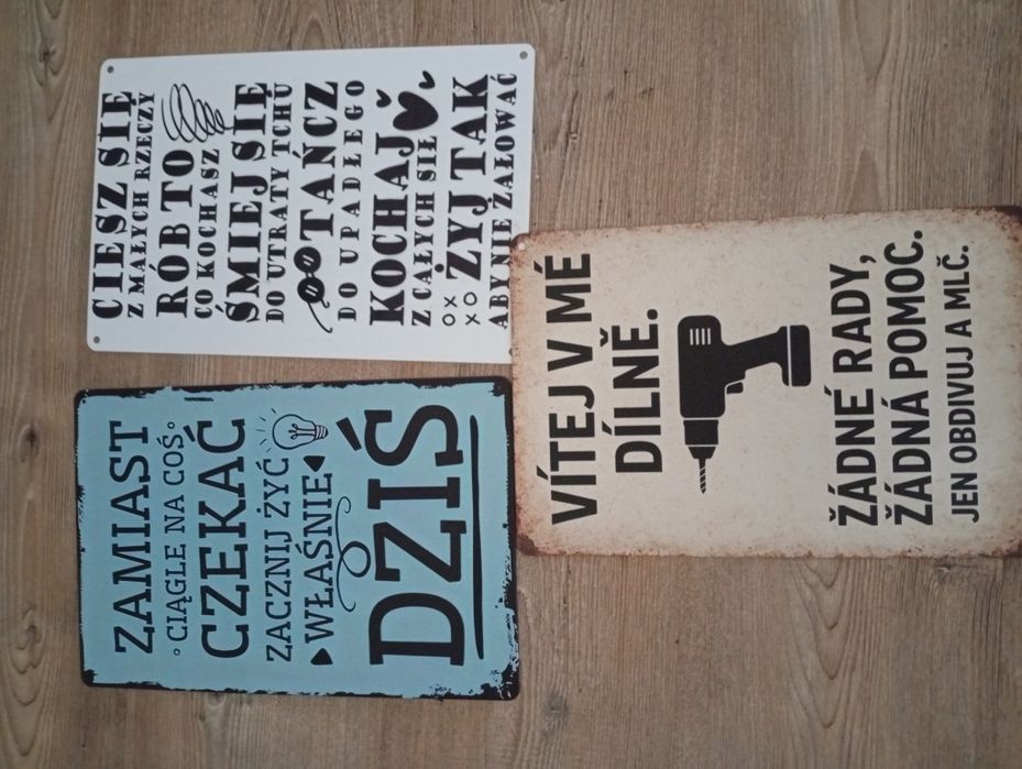 Tablica metalowa do powieszenia motto życiowe  20x30 cm