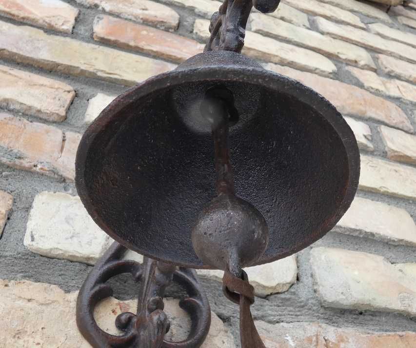 Duży żeliwny DZWON do powieszenia dzwonek 2,8 kg BAROK żeliwo