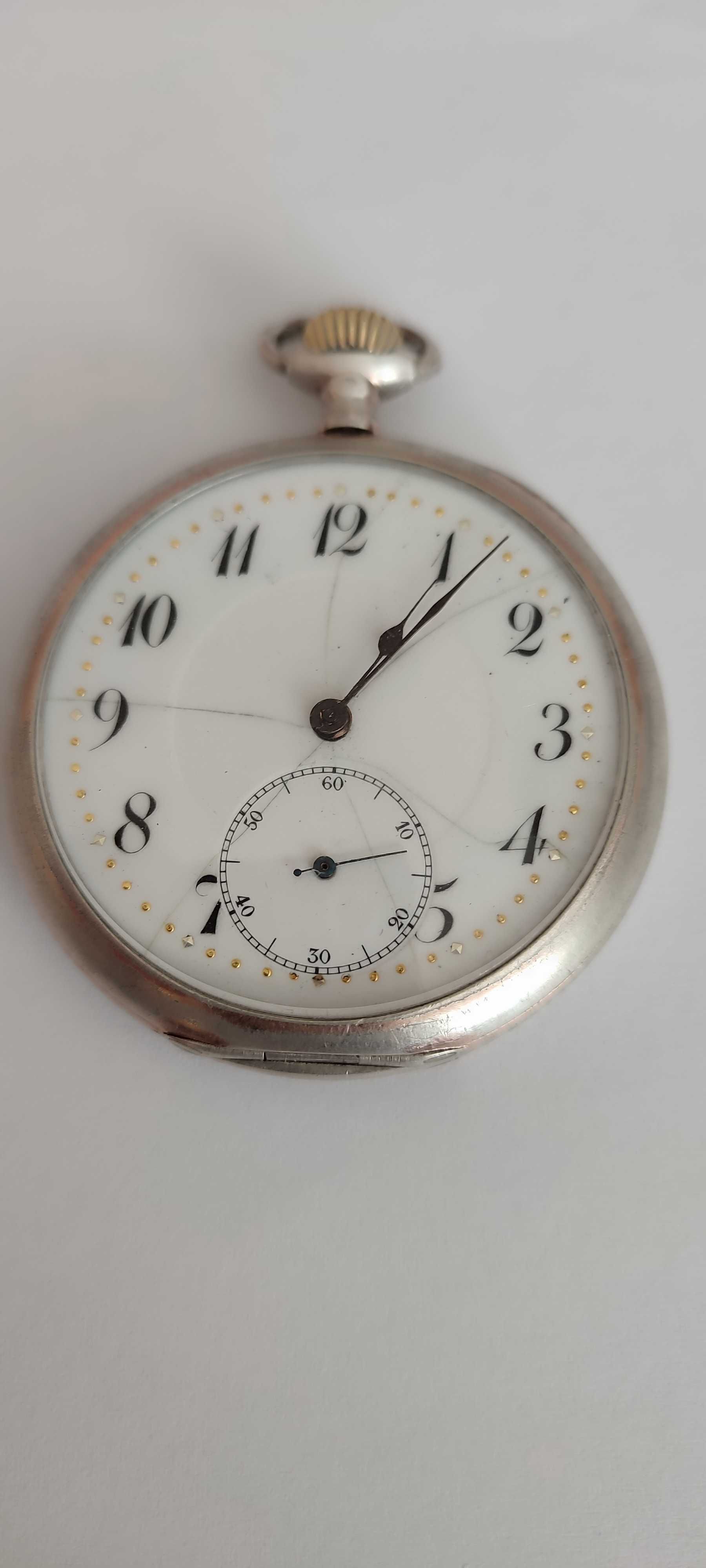 Zegarek kieszonkowy srebrny pr, 0-800sprawny