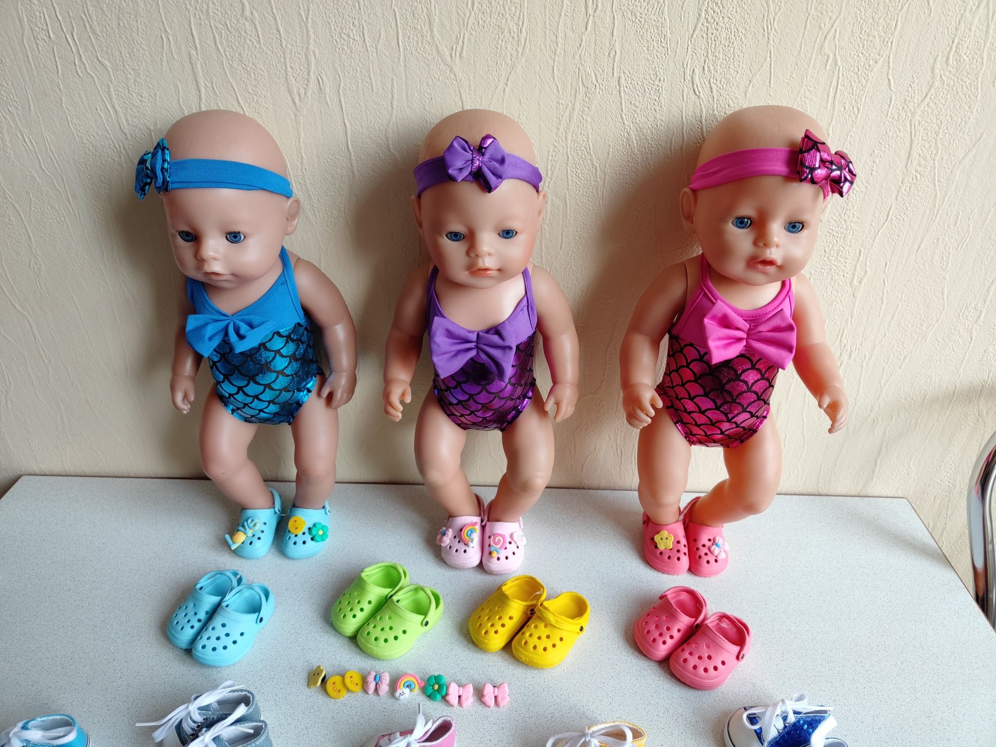 Купальники, кеди, крокси для ляльок Baby Born, American Doll та інших