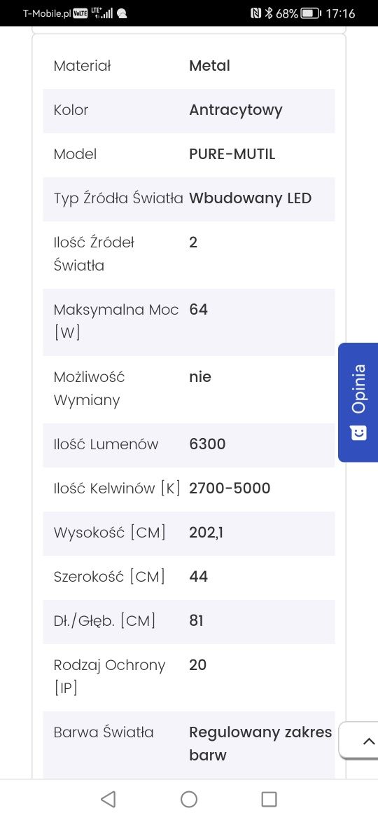 Lampa podłogowa.