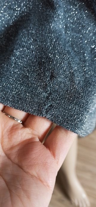 Sg Sweter damski błyszczący kardigan ze srebrną nitką 40 , 42 L