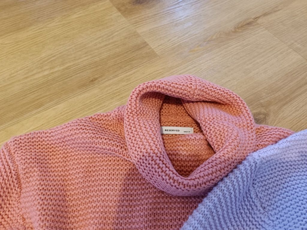 Sweter golf Reserved dla bliźniaczek rozm. 140 10 lat