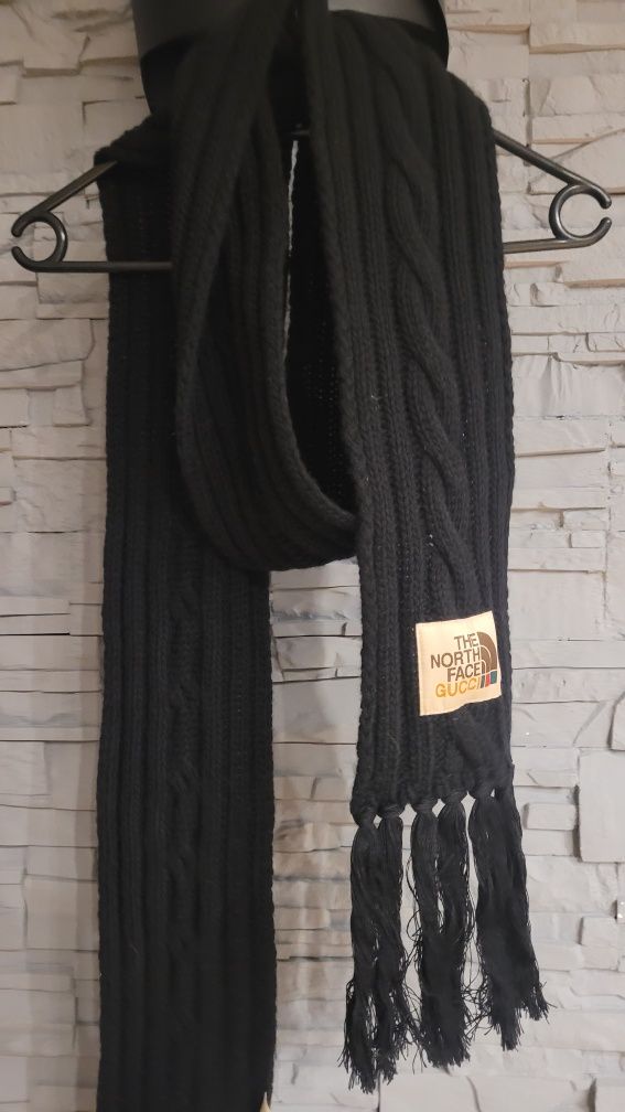 Szalik Gucci The north face czarny 100% oryginalny