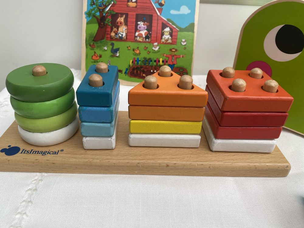 Brinquedos educativos Montessori Puzzle Xilofone Comboio