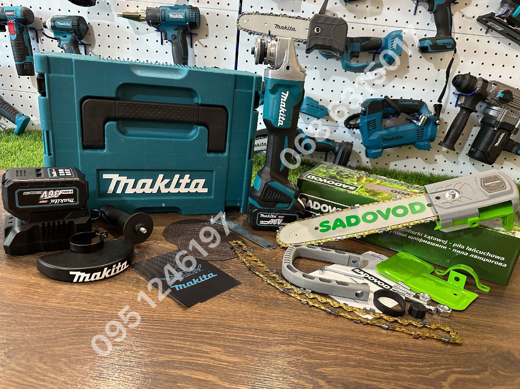 Аккумуляторная Болгарка Makita DGA504 2АКБ 8Ah + насадка пила Sadovod