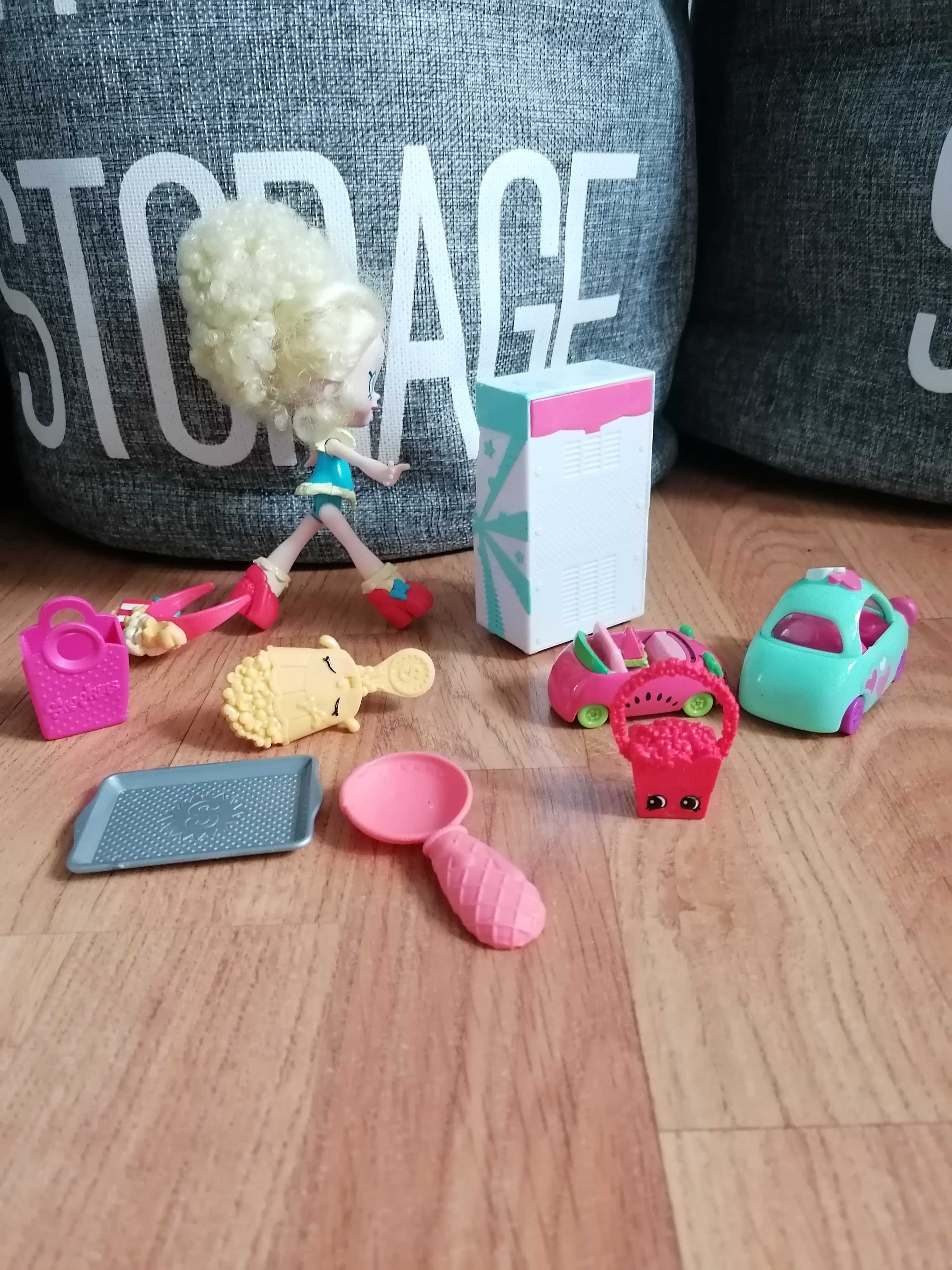 Shopkins Laleczka Popette i auta, maszyna lody,akcesoria