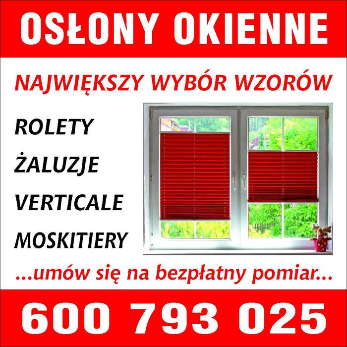 Żaluzje drewniane, rolety materiałowe, moskitiery – z montażem Milicz