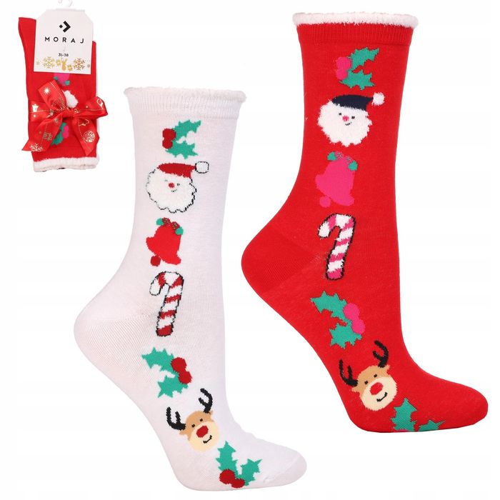 Moraj Skarpety Bawełniane Świąteczne 2-Pary Na Prezent 38-41