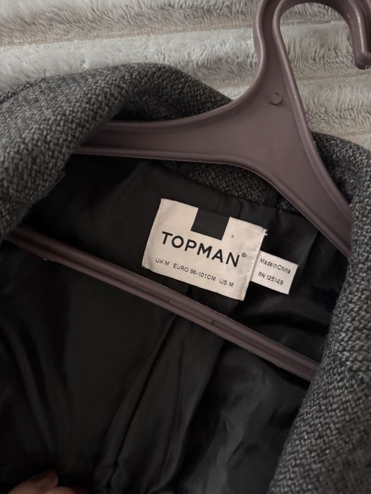 Пальто TopMan осіннє унісекс / розмір M 40 / сіре в ідеальному стані