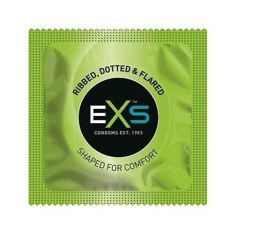 EXS Ribbed & Dotted 20 szt.prezerwatyw prążki wypustki stymulujące
