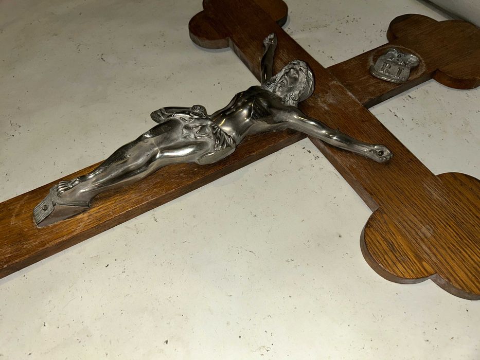 Stary ŁADNY Drewniany KRZYŻ - 90 cm