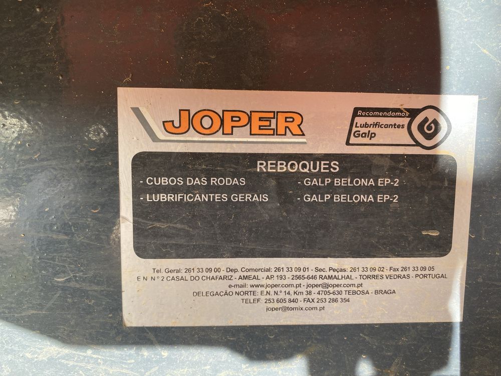 Reboque Agrícola Basculante Joper 5 Ton