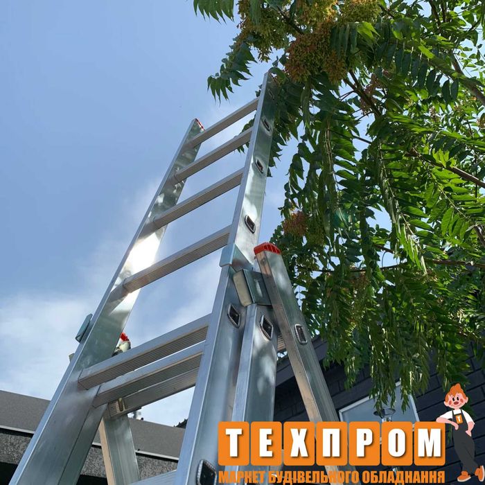 Алюмінієва драбина приставна, 2х та 3х секційна, стрем'янка. Знижки