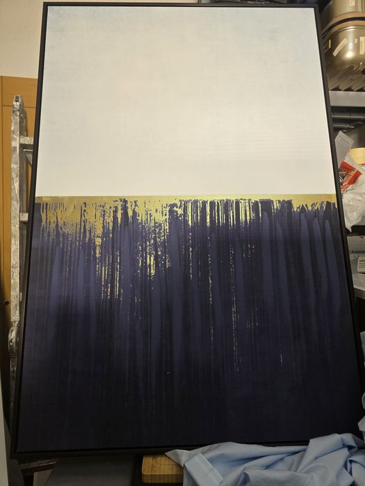 Quadro azul e branco de parede