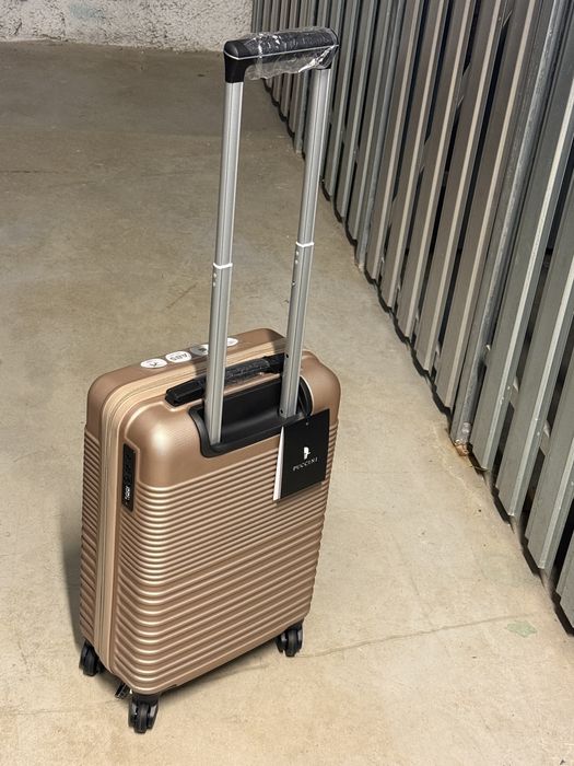 Walizka kabinowa Puccini (nowy typ zamka TSA) 20*36*55cm złoty róż