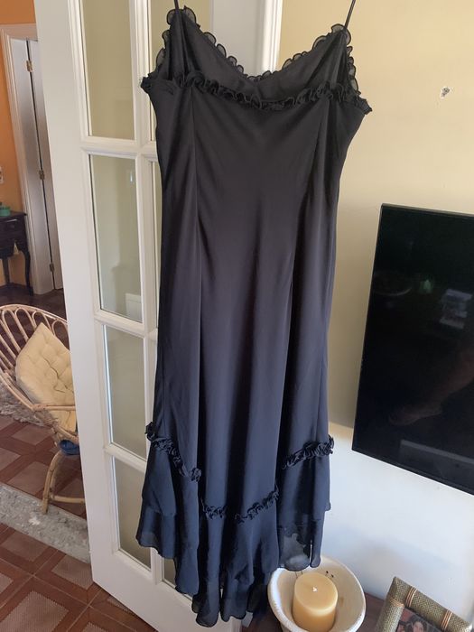 Vestido preto de cerimónia “Lori Ann” comprido c alça tamanho L 38/40